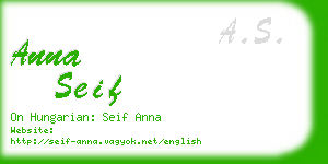 anna seif business card